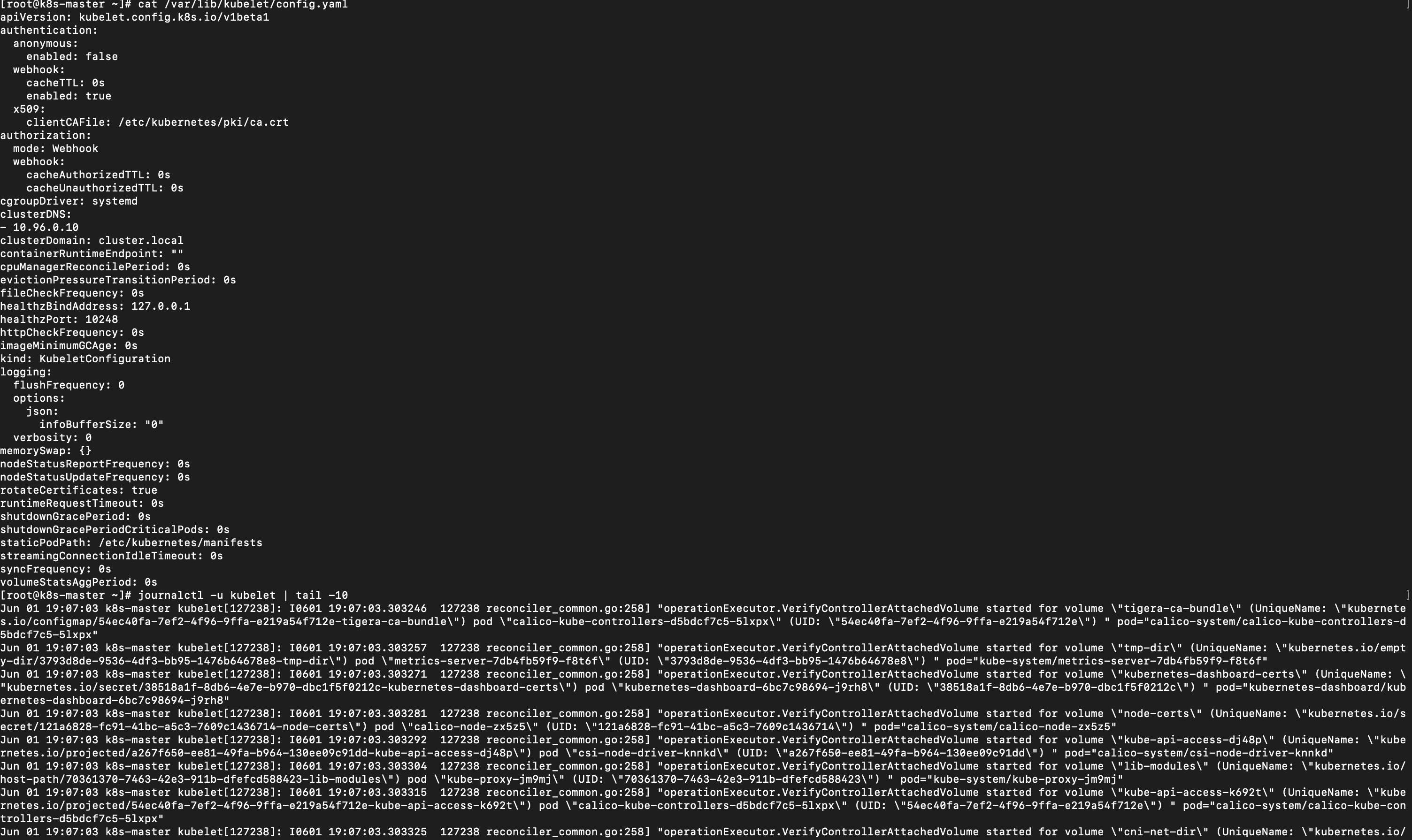 k8s config log version check