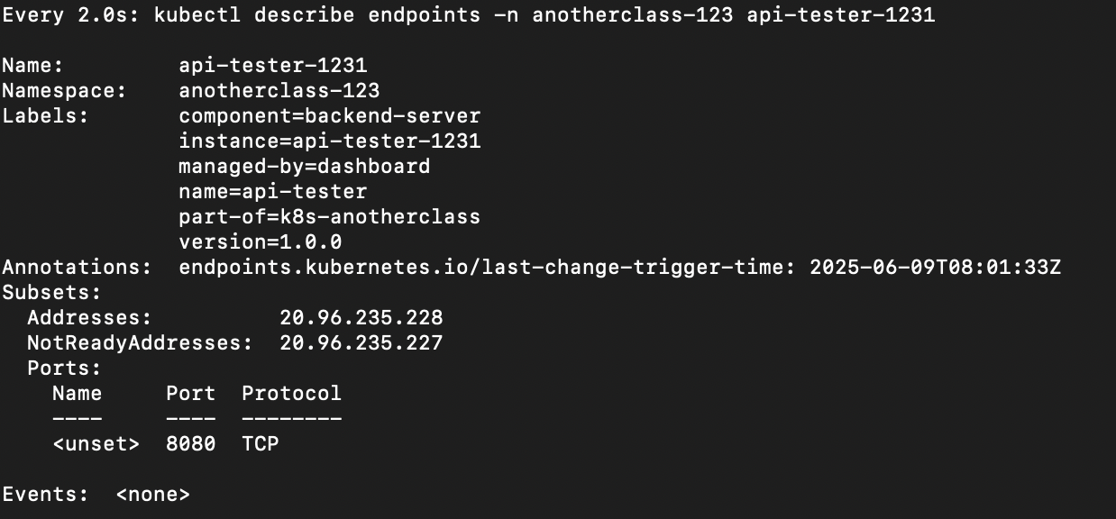 readiness probe service out